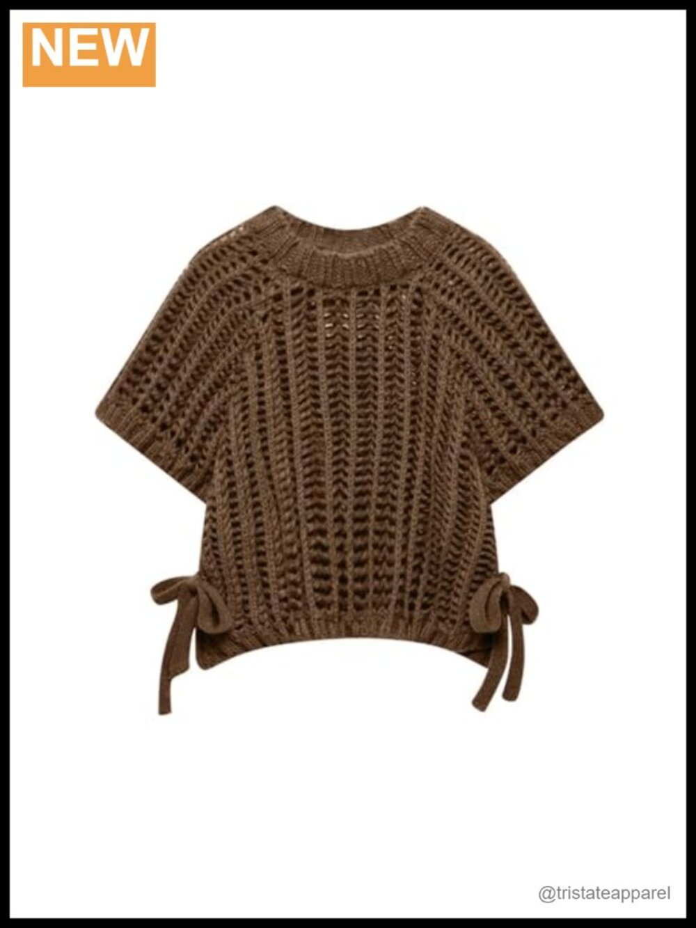 Chunky Knit Sweater Vest Double Side Bow Knot Hollow Out Pullover